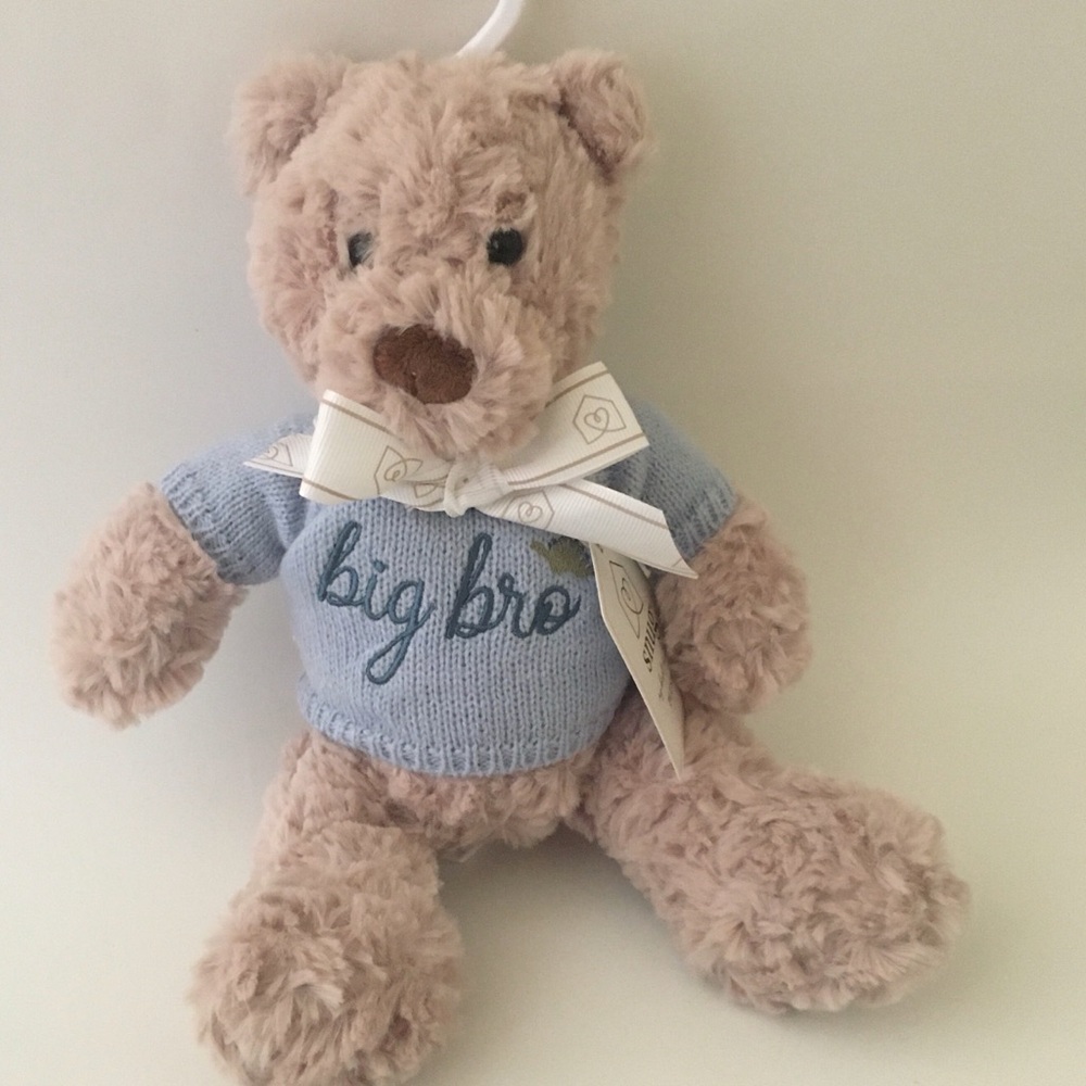 NEW Plush Bear with Blue Sweater Embroidered “Big Bro” CuddleToy Gift